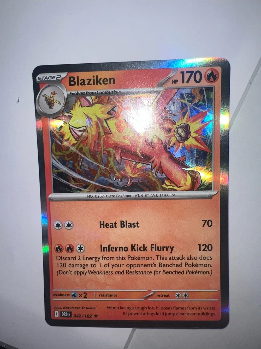 Pokemon Blaziken Holo Orange & Yellow Foil Trading Card